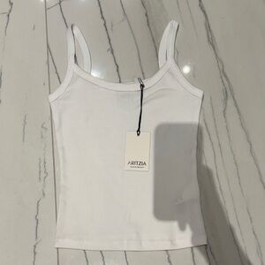 Aritzia - Homestrecth Scoopneck Cami (White) (2XS) 100% cotton